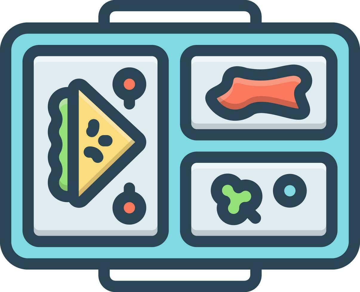 Färg ikon för lunch vektor