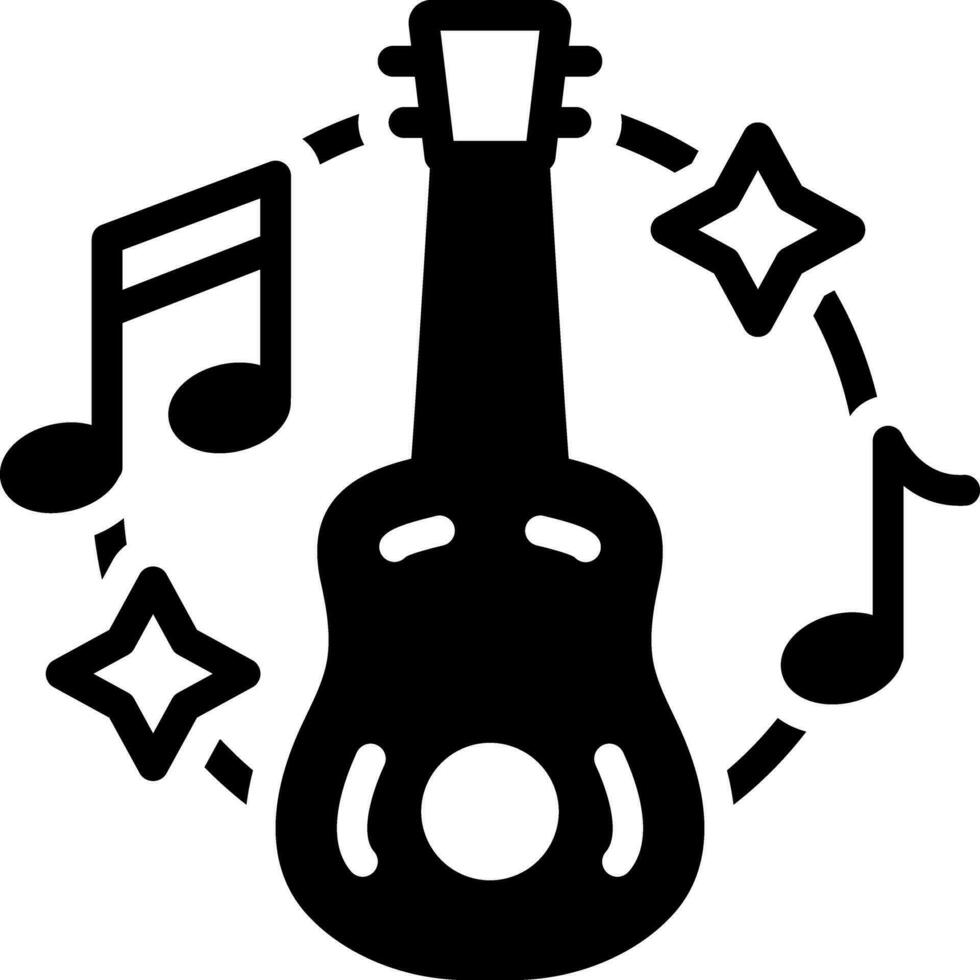 fast ikon för gitarr vektor