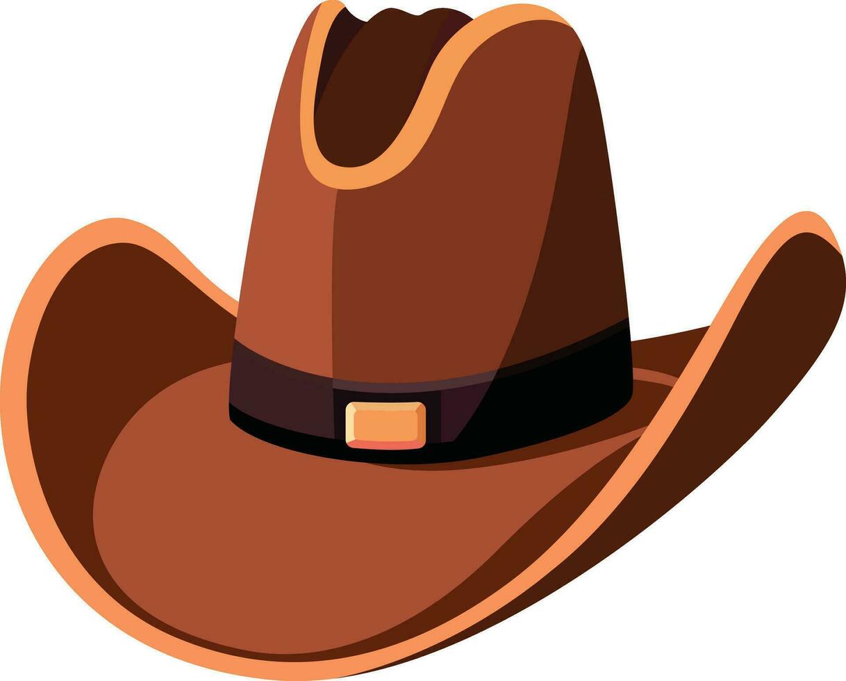 Cowboy Hut einfach Stil eben Vektor Illustration, Cowboy Hut Clip Kunst, Stetson, zehn Gallone Hut, klassisch Cowboy Hut Symbol Symbol Lager Vektor Bild