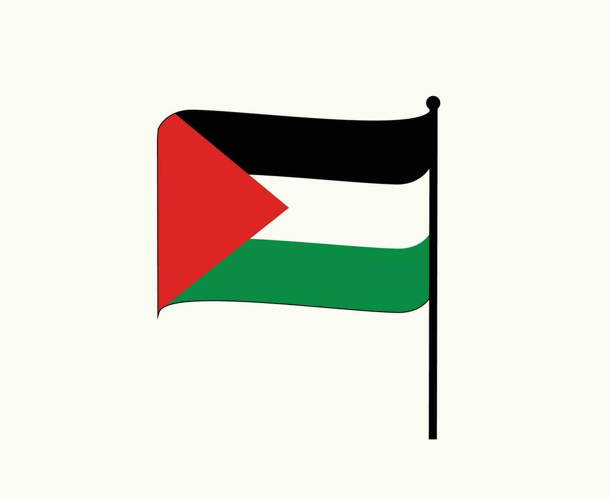 Palästina Emblem Flagge Band Mitte Osten Land Symbol Vektor Illustration abstrakt Design Element