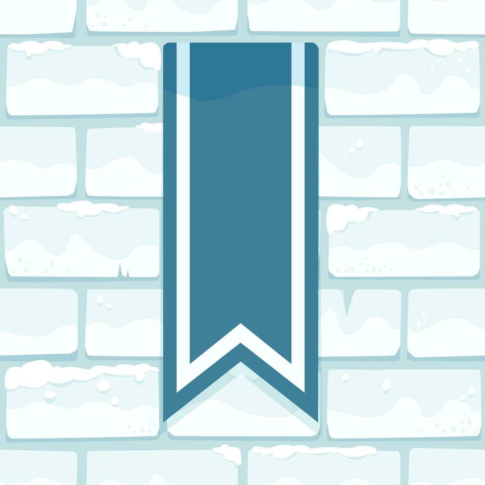 Karikatur Schnee Mauer mit hängend Wimpel Platz nahtlos Muster. vektor