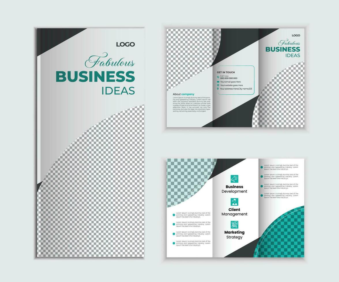 korporativ tri falten Broschüre Vorlage kreativ Geschäft dreifach Broschüre Vorlage dreifach Broschüre Vorlage. vektor