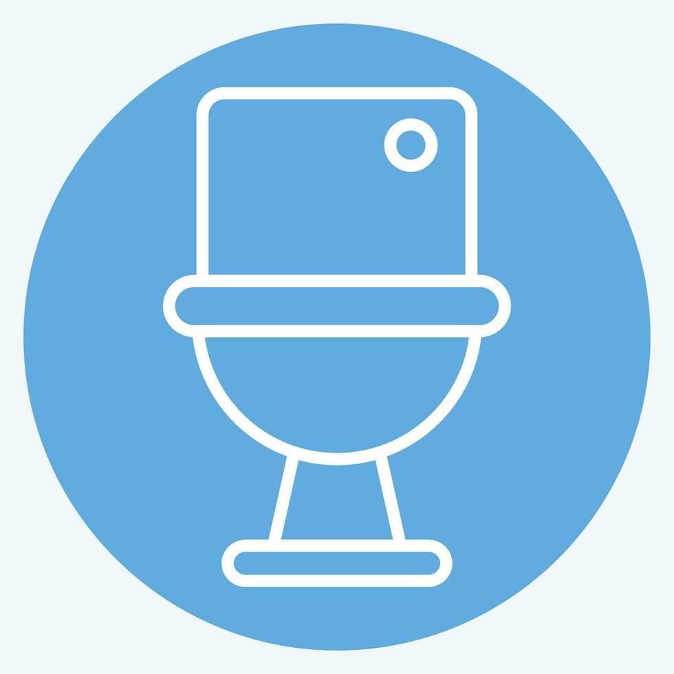 Symbol Toilette. verbunden zu Reinigung Symbol. Blau Augen Stil. einfach Design editierbar. einfach Illustration vektor