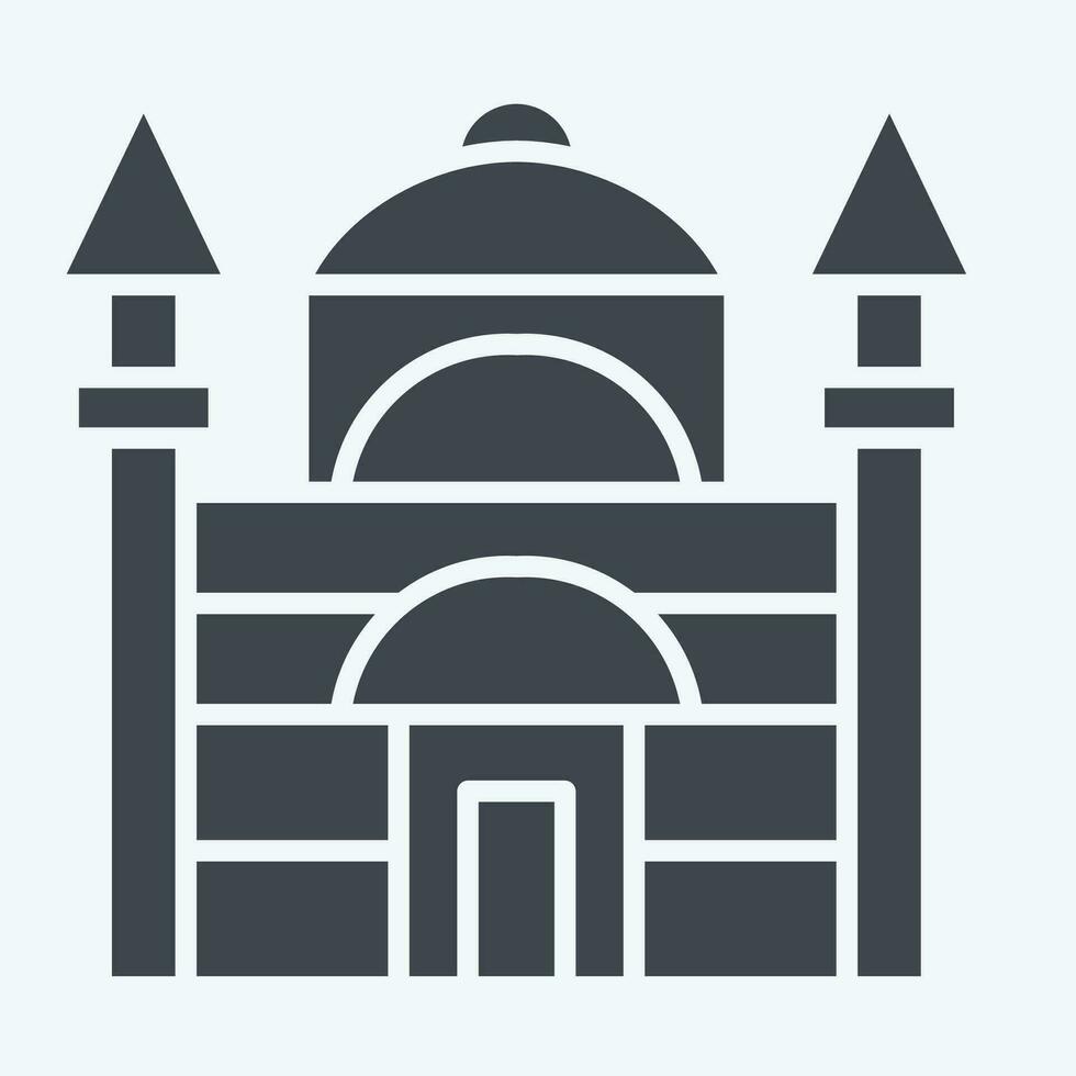 ikon blå moskén. relaterad till Kalkon symbol. glyf stil. enkel design redigerbar. enkel illustration vektor