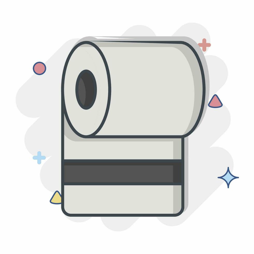 ikon toalett papper. relaterad till rengöring symbol. komisk stil. enkel design redigerbar. enkel illustration vektor
