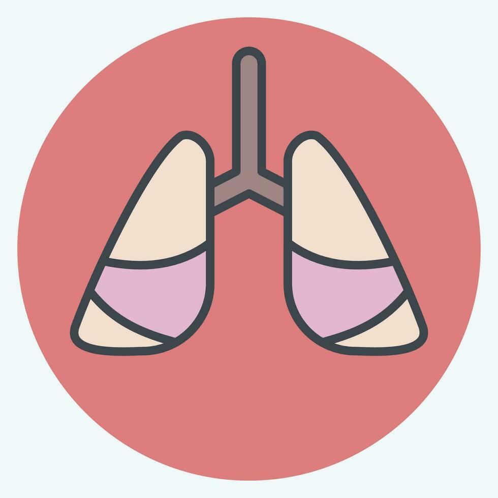 Symbol Lunge Krebs. verbunden zu Welt Krebs Symbol. Farbe Kamerad Stil. einfach Design editierbar. einfach Illustration vektor