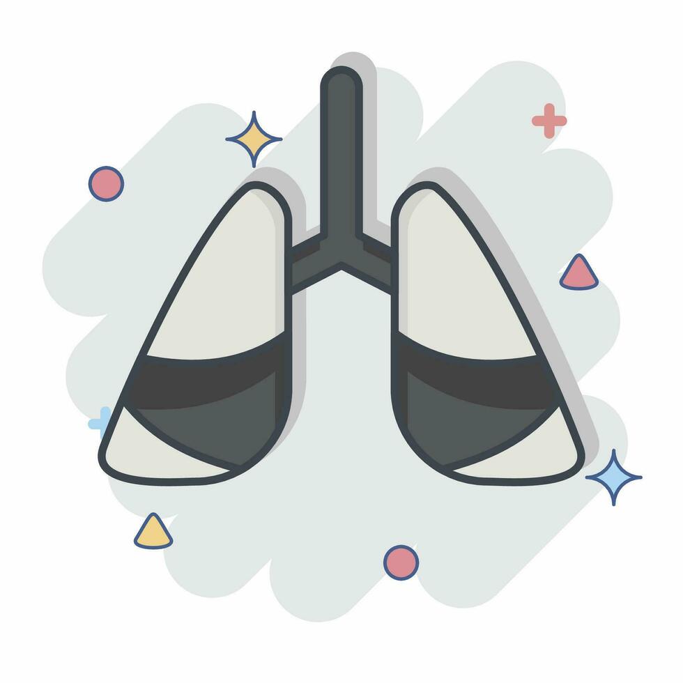 Symbol Lunge Krebs. verbunden zu Welt Krebs Symbol. Comic Stil. einfach Design editierbar. einfach Illustration vektor
