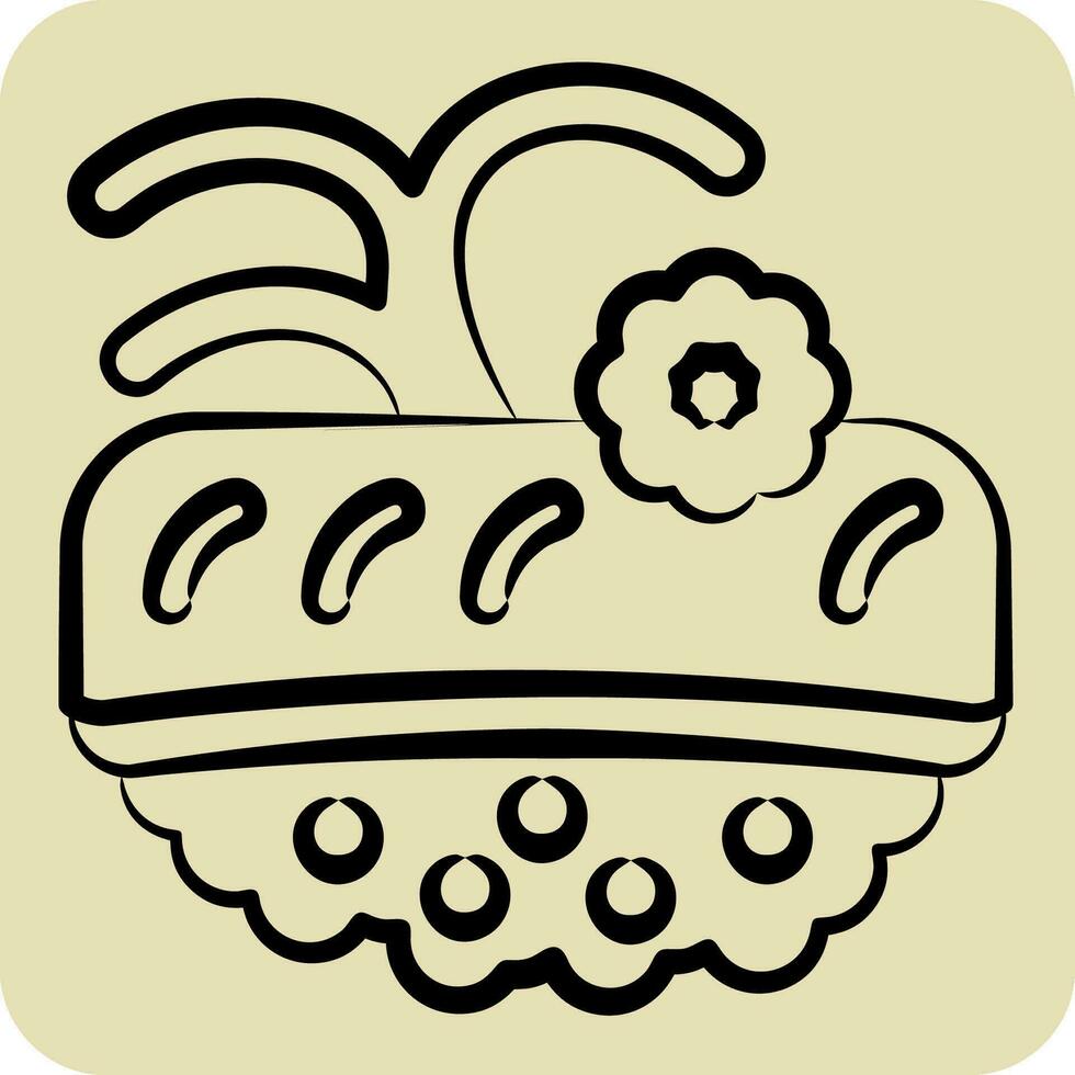ikon ike. relaterad till sushi symbol. hand dragen stil. enkel design redigerbar. enkel illustration vektor