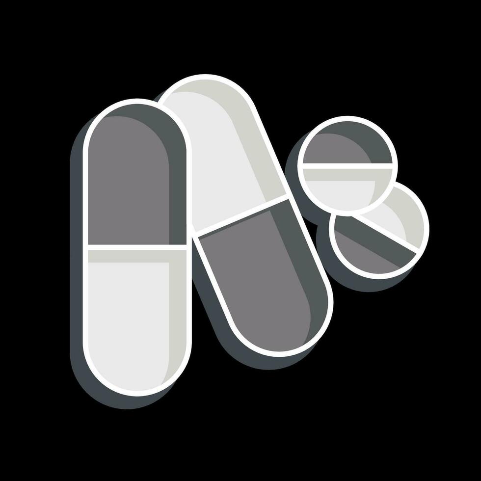 ikon piller. relaterad till värld cancer symbol. glansig stil. enkel design redigerbar. enkel illustration vektor