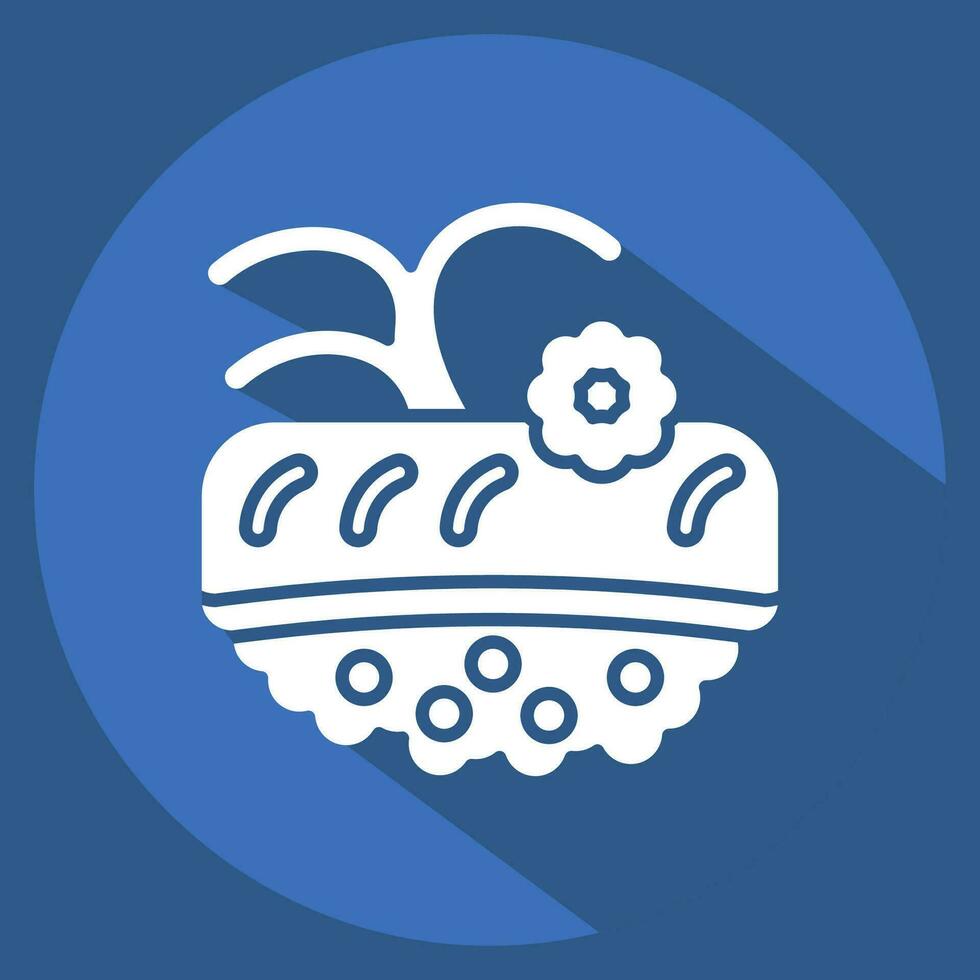 ikon ike. relaterad till sushi symbol. lång skugga stil. enkel design redigerbar. enkel illustration vektor