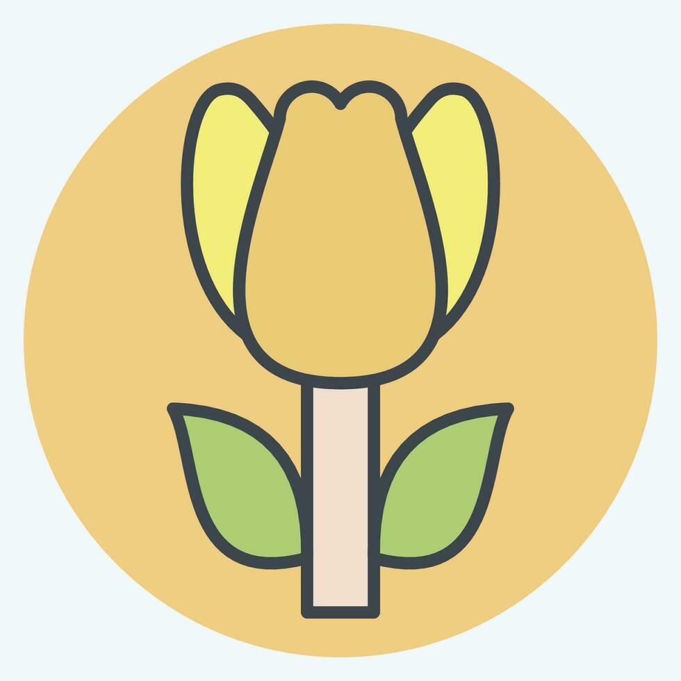 Symbol Tulpe. verbunden zu Truthahn Symbol. Farbe Kamerad Stil. einfach Design editierbar. einfach Illustration vektor