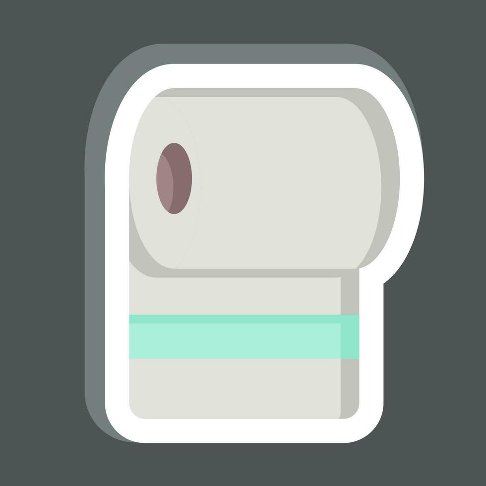 klistermärke toalett papper. relaterad till rengöring symbol. enkel design redigerbar. enkel illustration vektor