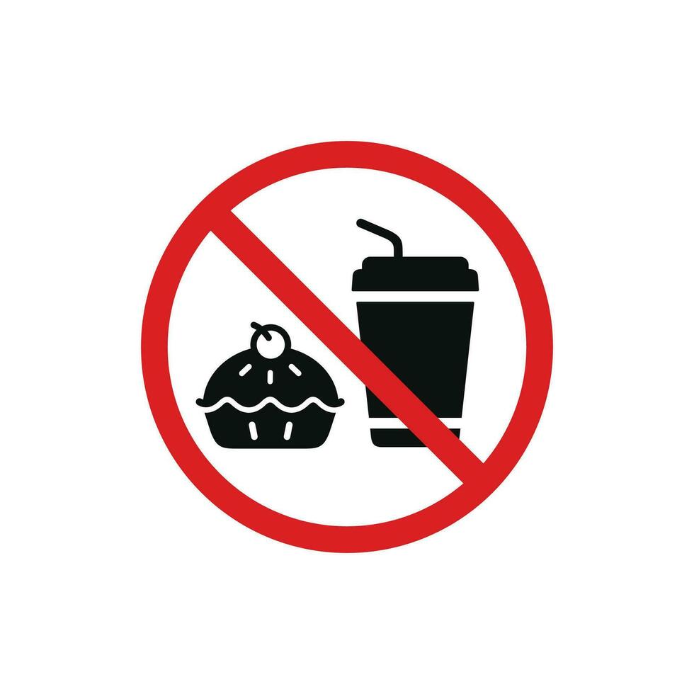 Nein Essen und Getränke erlaubt Symbol Symbol. Nein Essen Symbol isoliert auf Weiß Hintergrund vektor