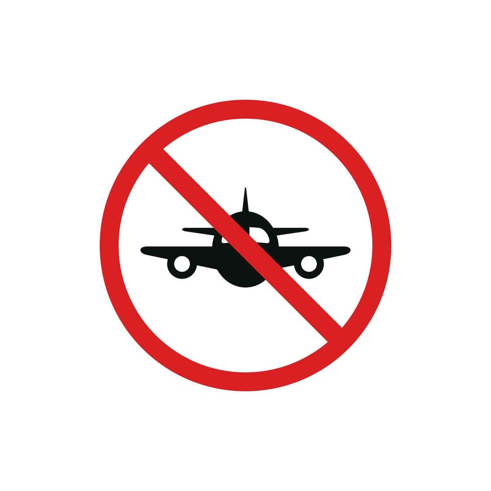 Nein Flugzeug Symbol Zeichen Symbol isoliert auf Weiß Hintergrund vektor