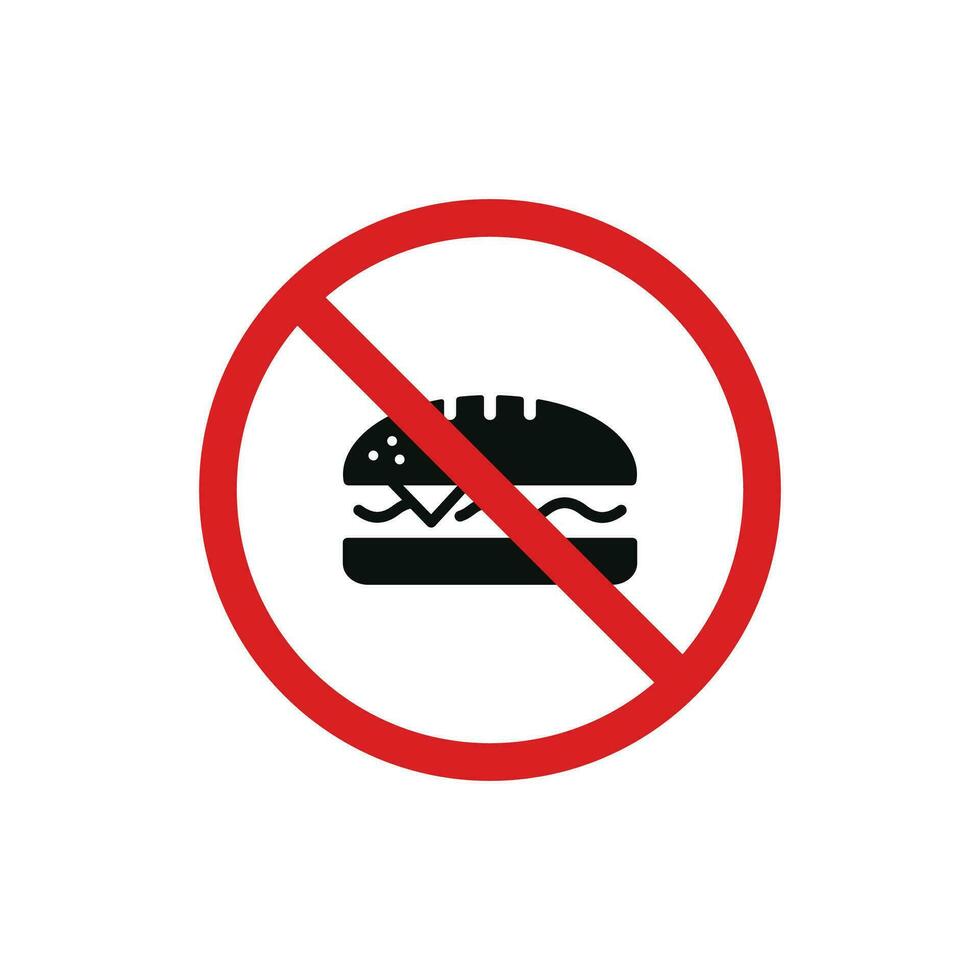 Nein Sandwich erlaubt Symbol Zeichen Symbol isoliert auf Weiß Hintergrund. Nein Essen Zeichen Symbol vektor