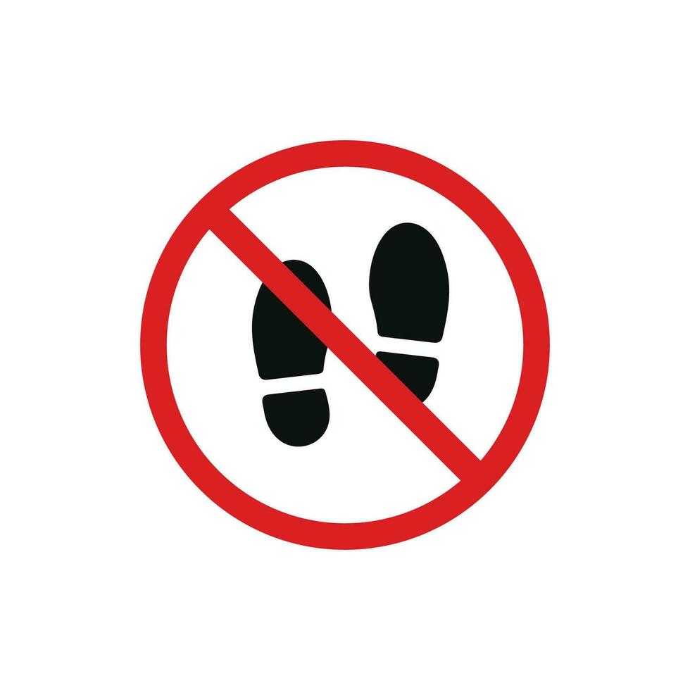 tun nicht Schritt Symbol Symbol isoliert auf Weiß Hintergrund. Nein Fuß Schritt erlaubt Symbol Symbol vektor