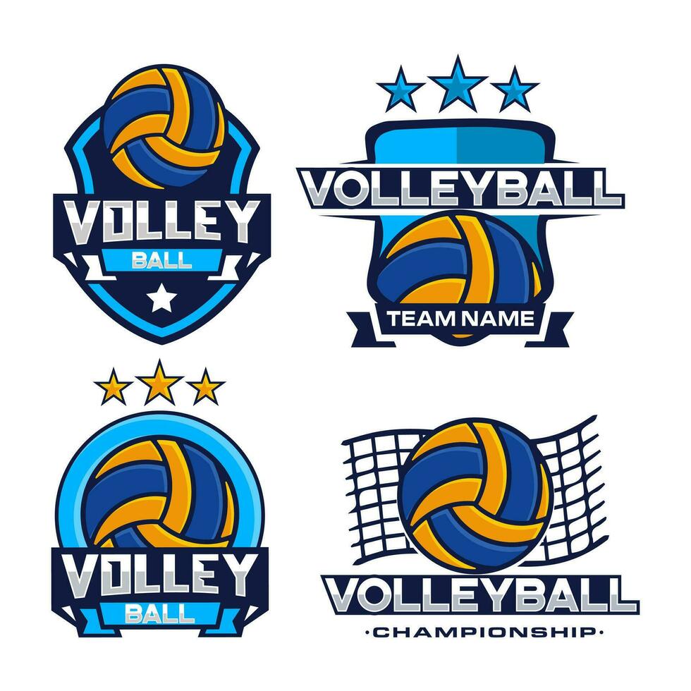 einstellen von Volleyball Mannschaft Logo Abzeichen. vektor