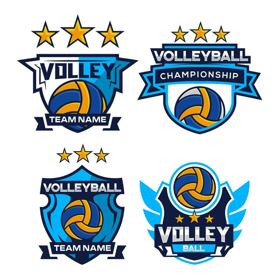 einstellen von Volleyball Mannschaft Logo Abzeichen. vektor