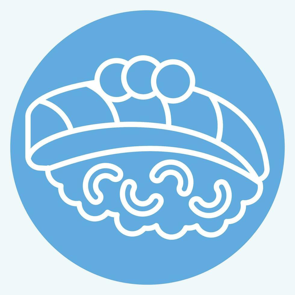 Symbol aji. verbunden zu Sushi Symbol. Blau Augen Stil. einfach Design editierbar. einfach Illustration vektor