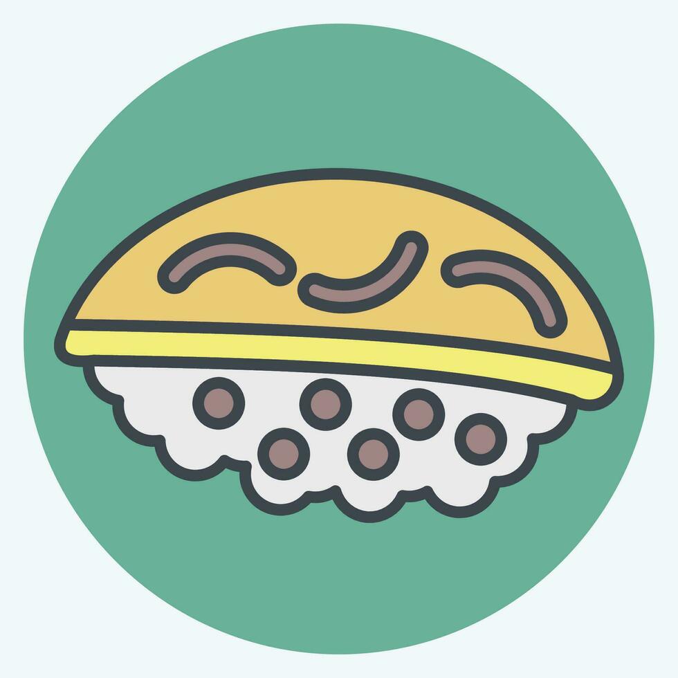 ikon hirame. relaterad till sushi symbol. Färg para stil. enkel design redigerbar. enkel illustration vektor