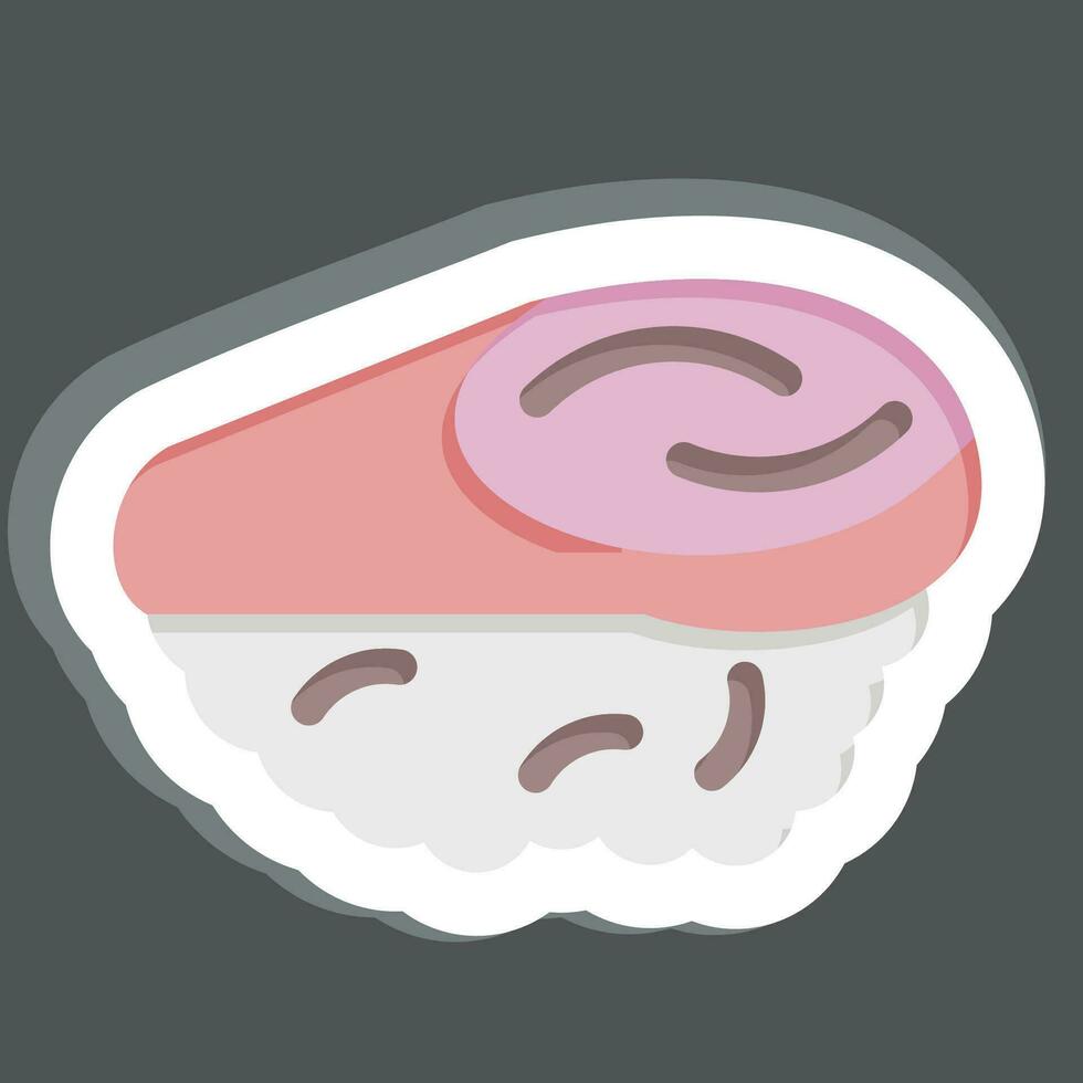 klistermärke madai. relaterad till sushi symbol. enkel design redigerbar. enkel illustration vektor