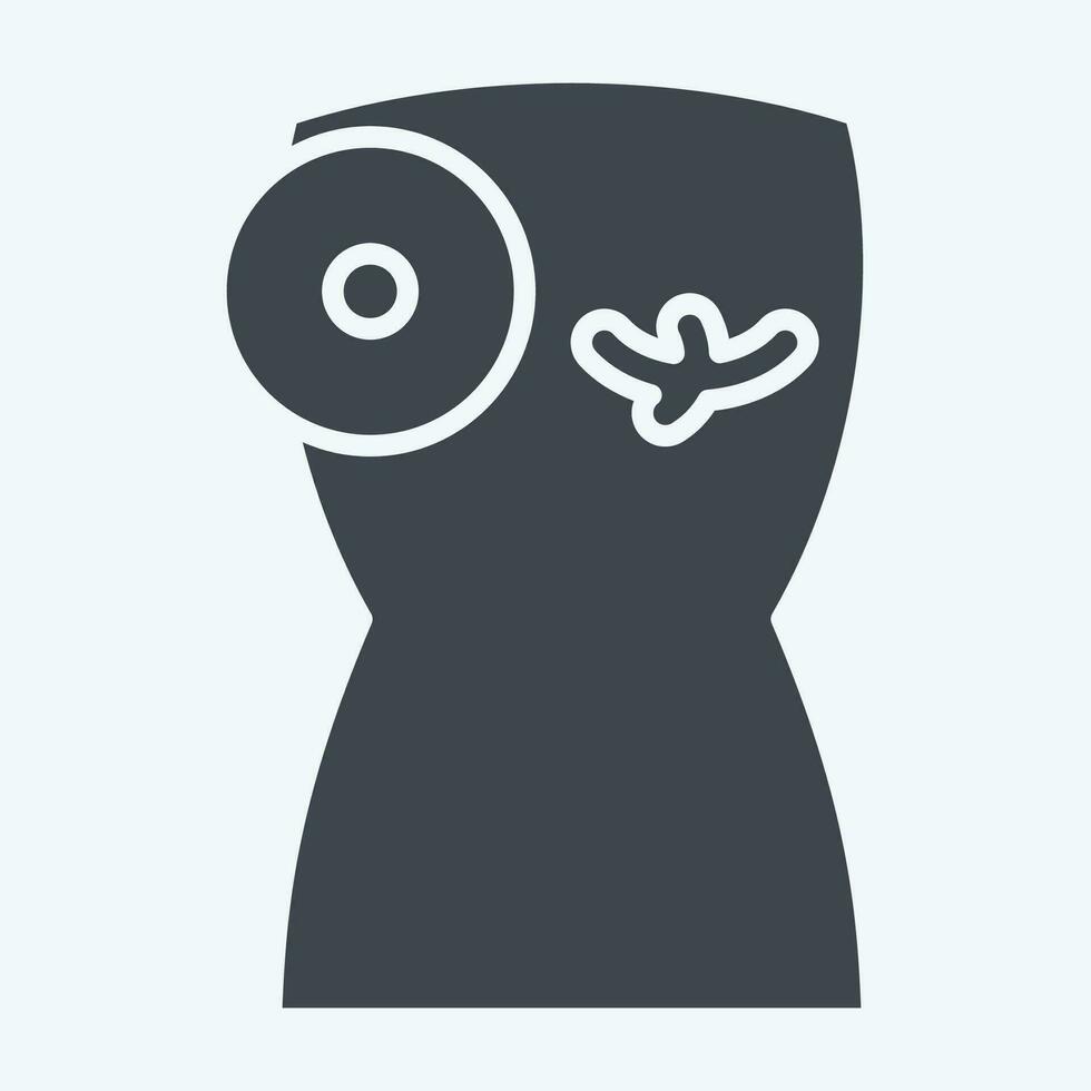ikon bröst cancer. relaterad till värld cancer symbol. glyf stil. enkel design redigerbar. enkel illustration vektor