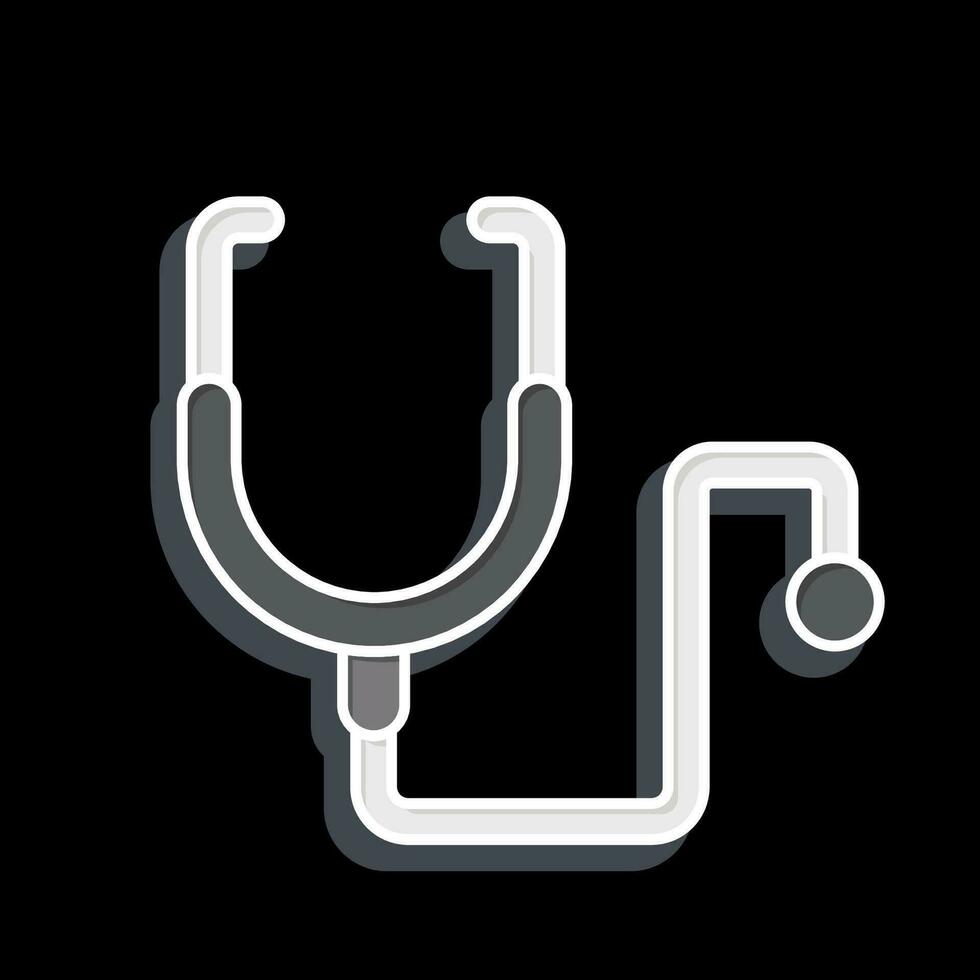 ikon stetoskop. relaterad till värld cancer symbol. glansig stil. enkel design redigerbar. enkel illustration vektor