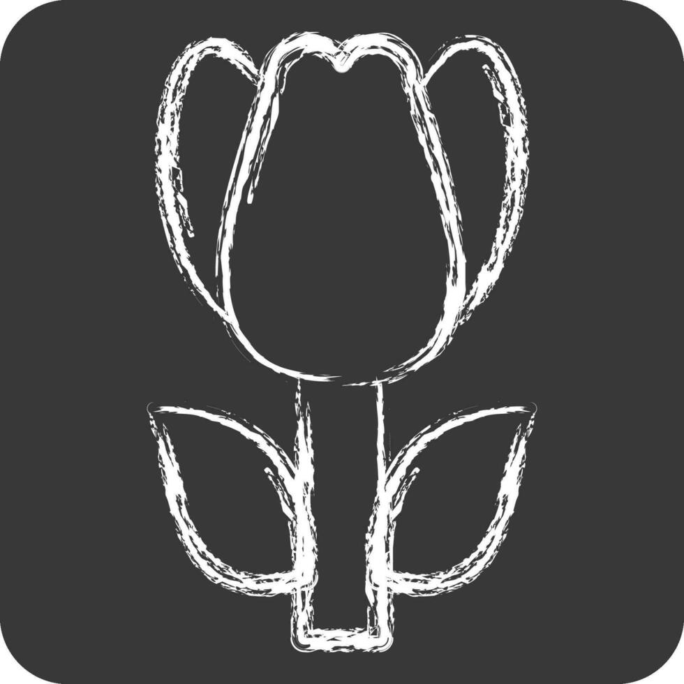 Symbol Tulpe. verbunden zu Truthahn Symbol. Kreide Stil. einfach Design editierbar. einfach Illustration vektor