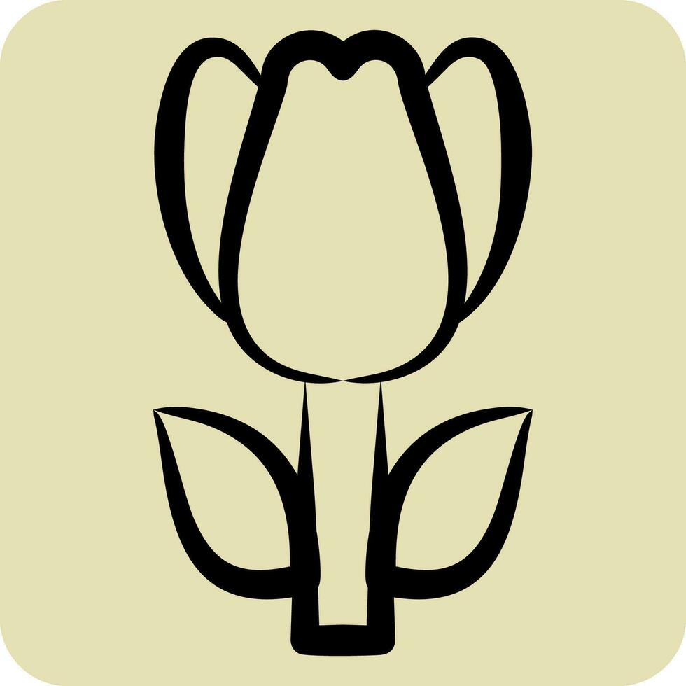 Symbol Tulpe. verbunden zu Truthahn Symbol. Hand gezeichnet Stil. einfach Design editierbar. einfach Illustration vektor