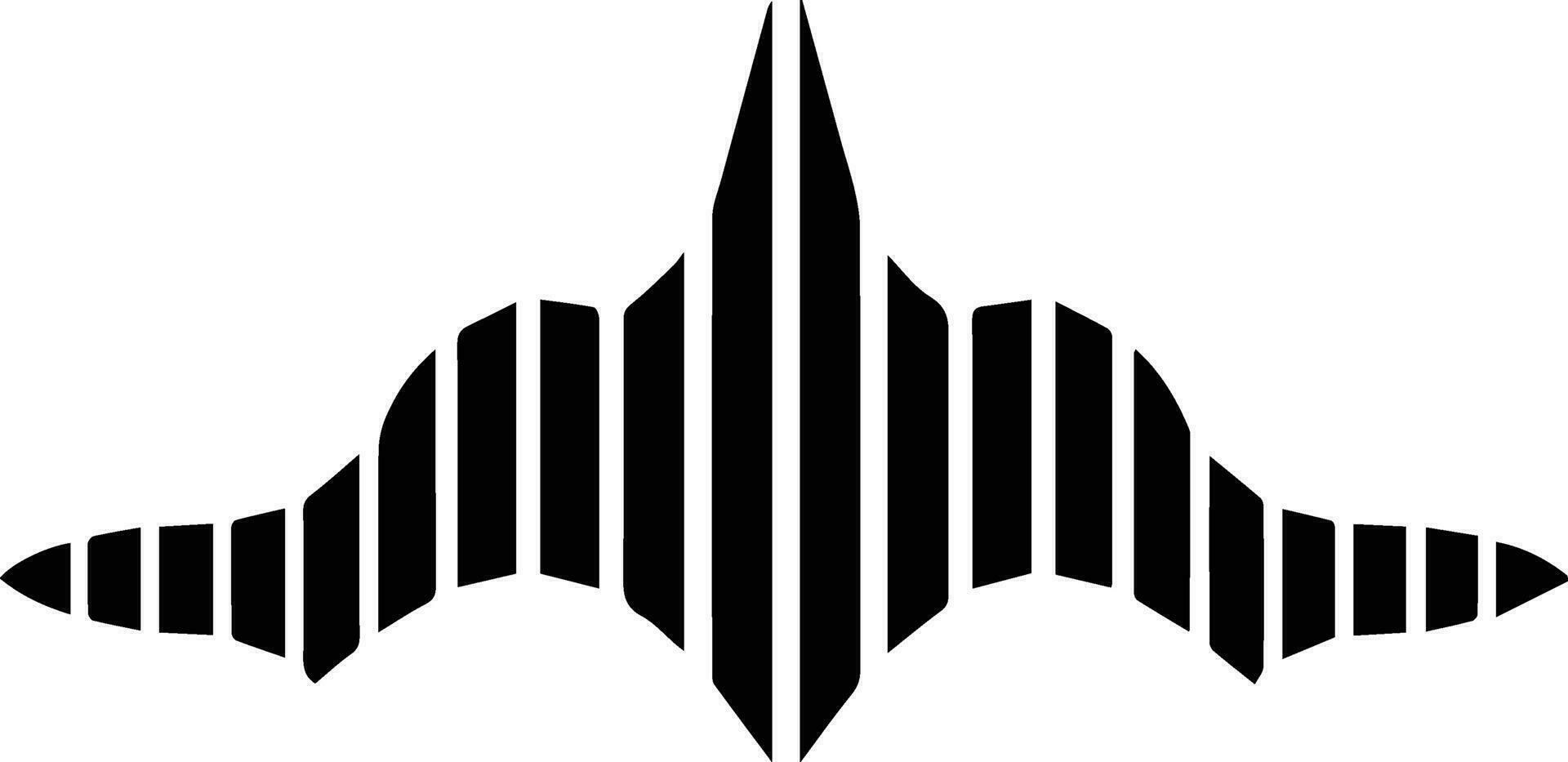 Klang Wellen oder Musik- Logo im eben Linie Kunst Stil vektor