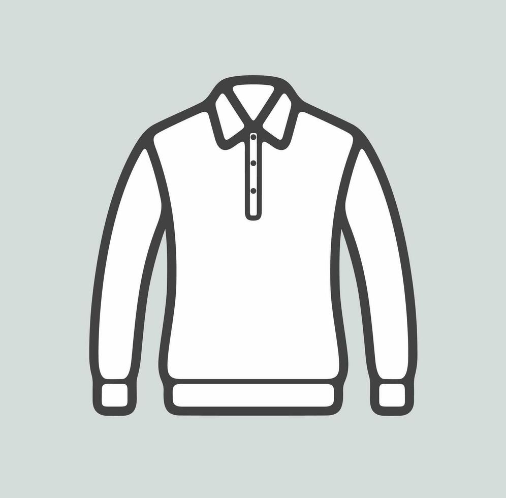 Damen Polo Jumper Linie Symbol auf ein Hintergrund. Vektor Illustration.