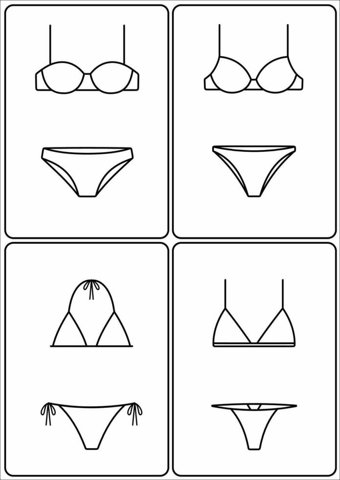 kvinnors underkläder. behå och trosor linje ikon. vektor illustration.