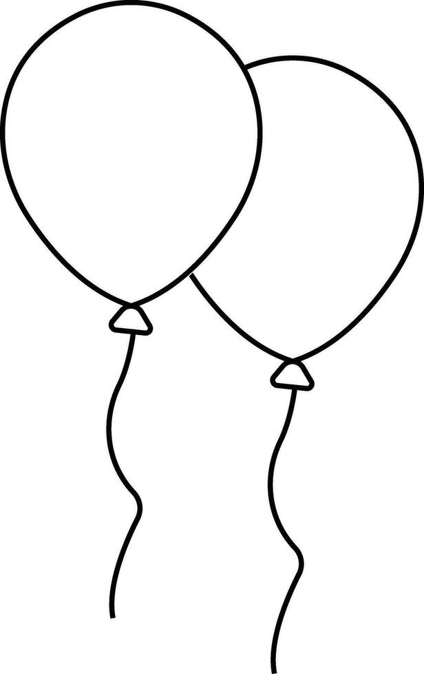 Luftballons Symbol einstellen Vektor Design. Party und Feier Linie Symbol Design