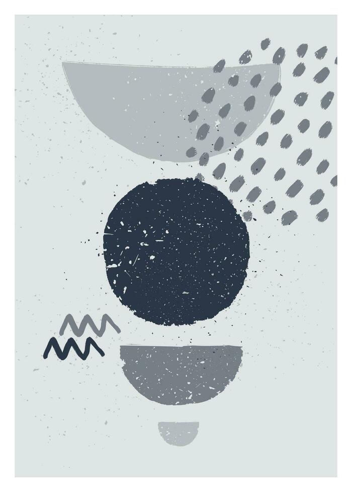 abstrakt konst svartvit minimalistisk affisch. scandinavian abstrakt geometrisk sammansättning för vägg dekoration i gråskale färger. vektor illustration.