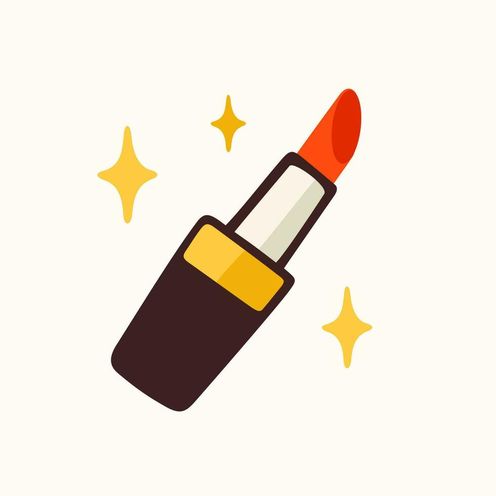 Lippenstift Aufkleber zum ein Sozial Medien, Herstellung ein Blog oder vlog Vektor eben Illustration. einstellen von Karikatur Symbole zum Herstellung Internet Inhalt.