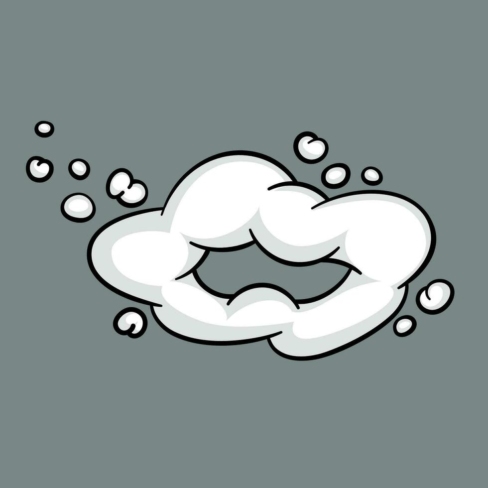 Comic Wolke oder Rauch, Karikatur Vektor Bewegung Auswirkungen, und Explosionen isoliert auf grau Hintergrund. Vektor Illustration