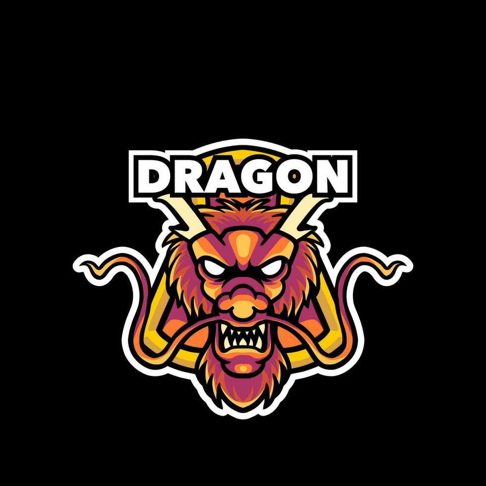 Drachen Maskottchen Logo Design zum Spielen und Sport vektor