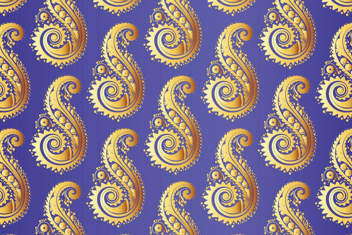 golden Paisley Muster auf ein lila Hintergrund mit kompliziert Detail vektor