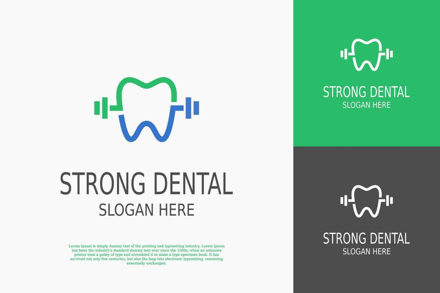 Dental Fitnessstudio Vektor Logo Design Vorlage