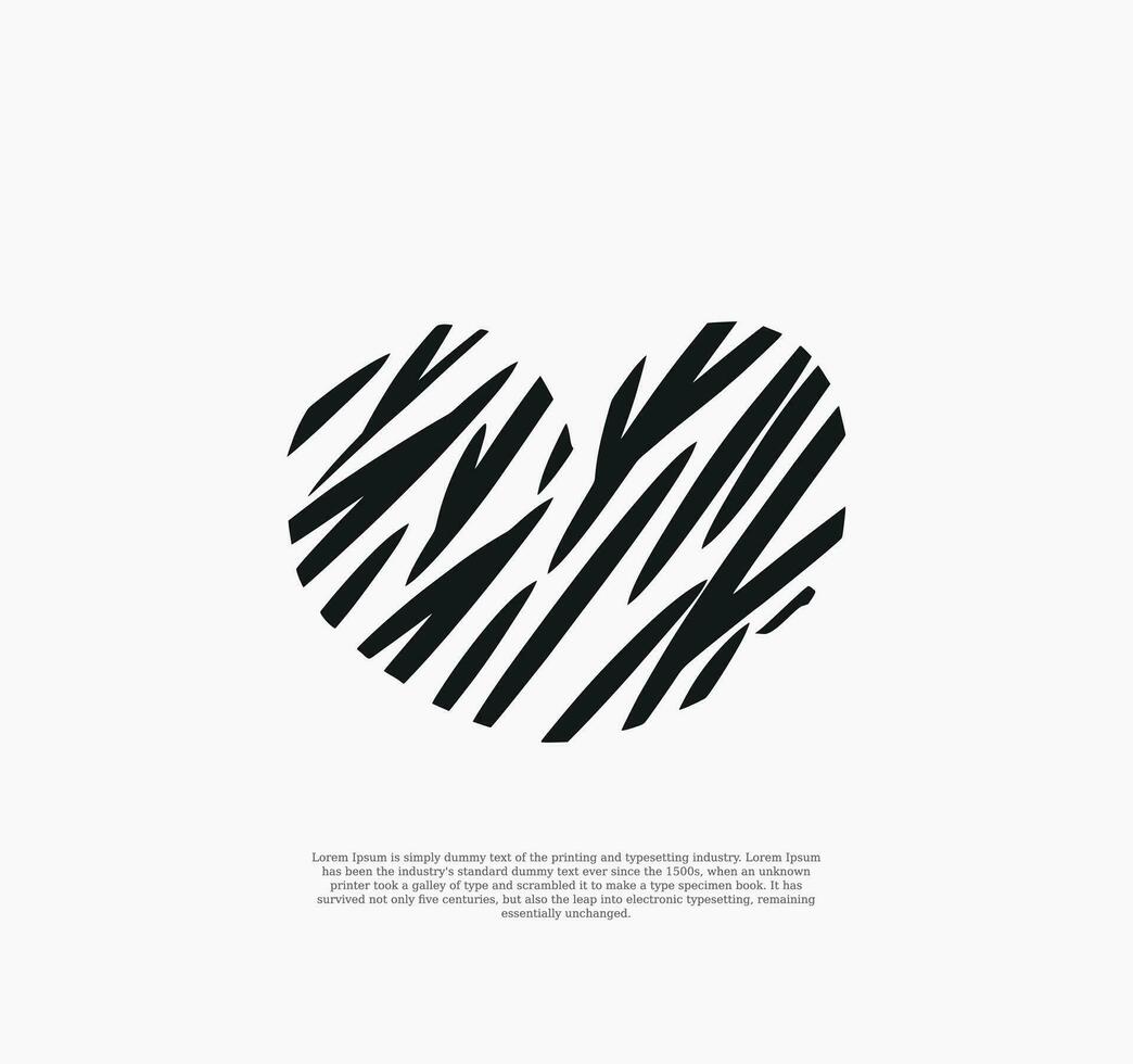 Liebe Zebra Logo Design Vorlage vektor