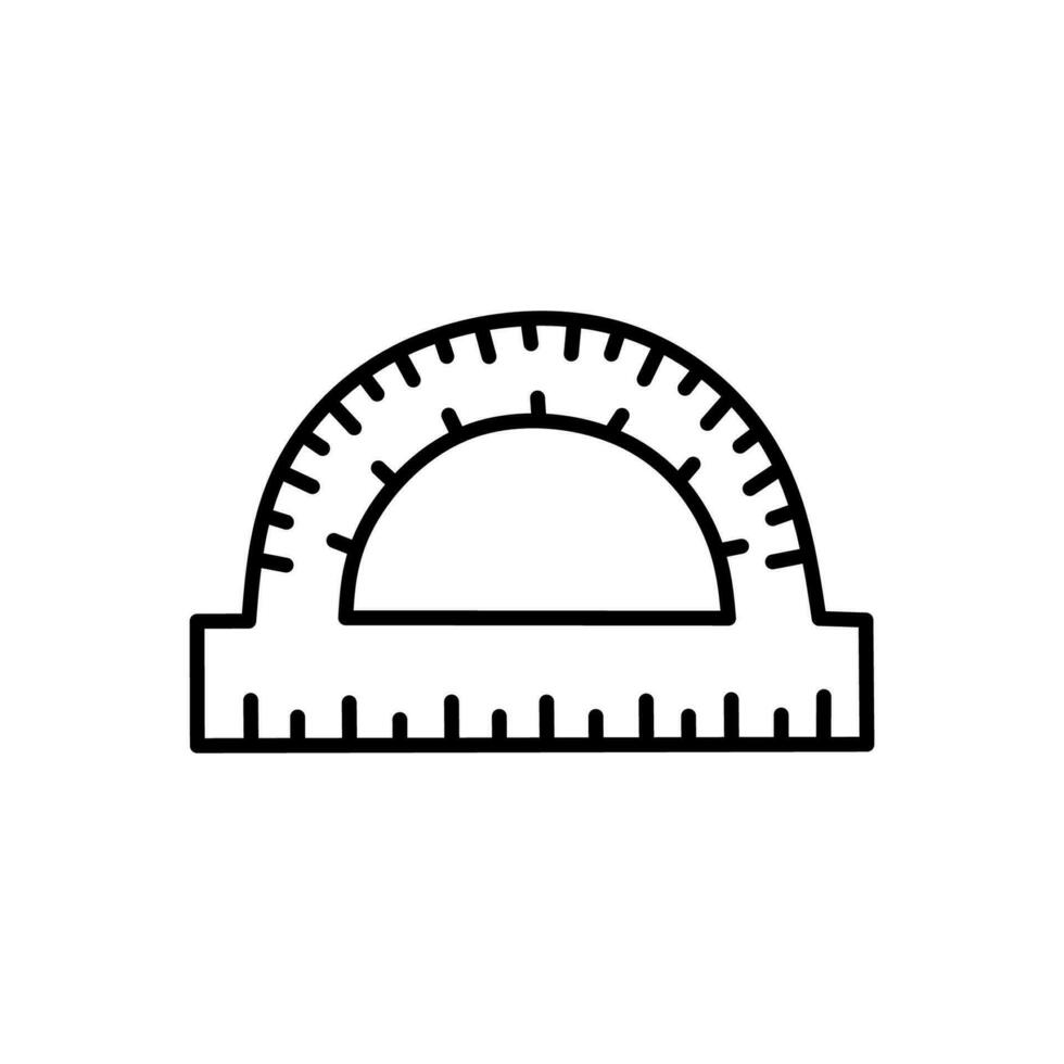 gradskiva linjal isolerat på vit bakgrund. skola förnödenheter. vektor ritad för hand illustration i klotter stil. perfekt för logotyp, dekorationer, olika mönster.