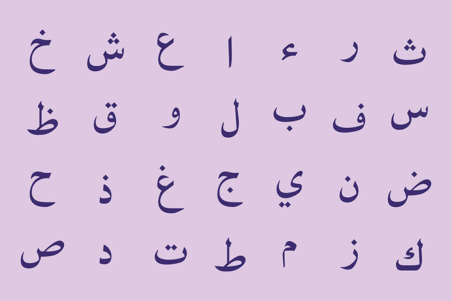 arabicum alfabet uppsättning vektor på skymning bakgrund.