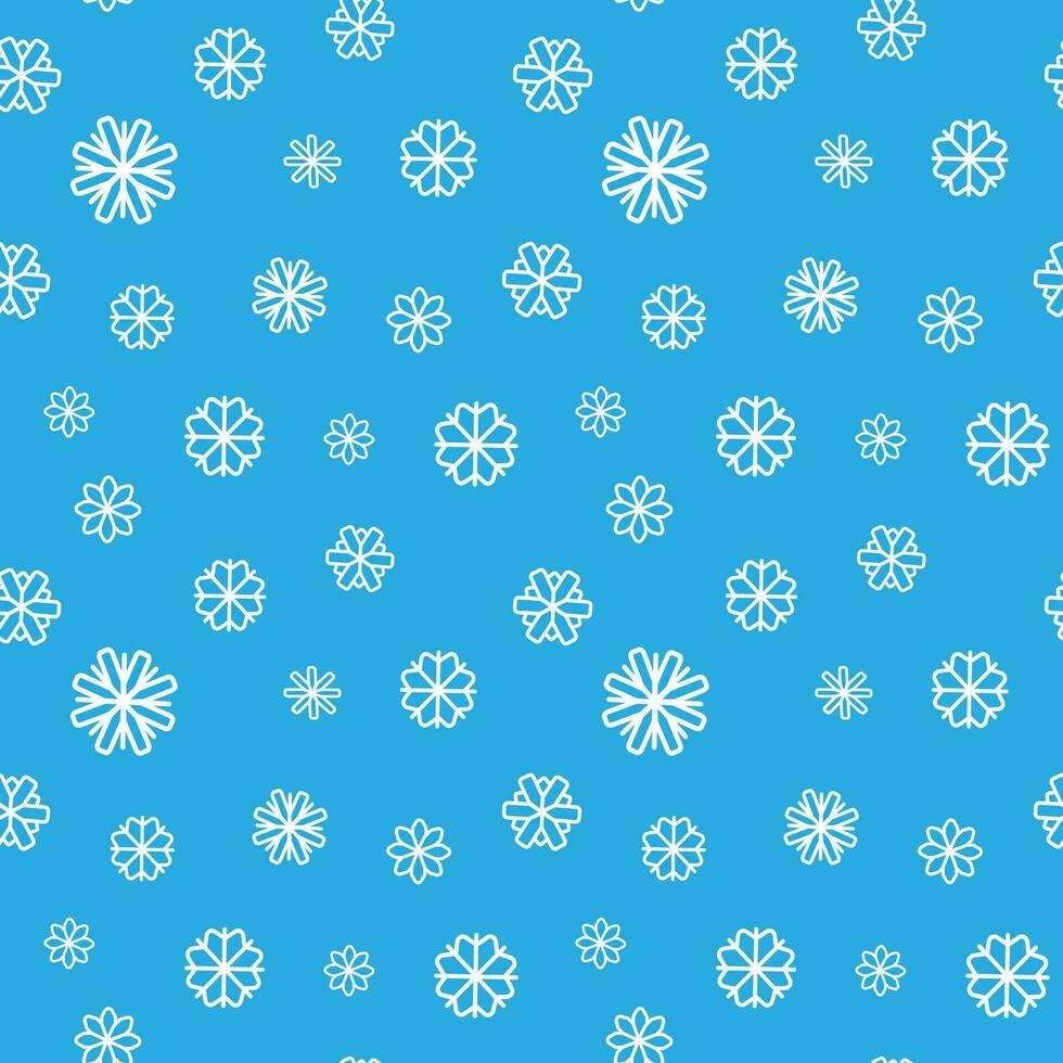 sömlös mönster av snöflingor på blå bakgrund. vektor illustration. för bakgrund, baner, textil, affisch, klippbok, bröllop, inbjudan, hälsning kort, försäljning