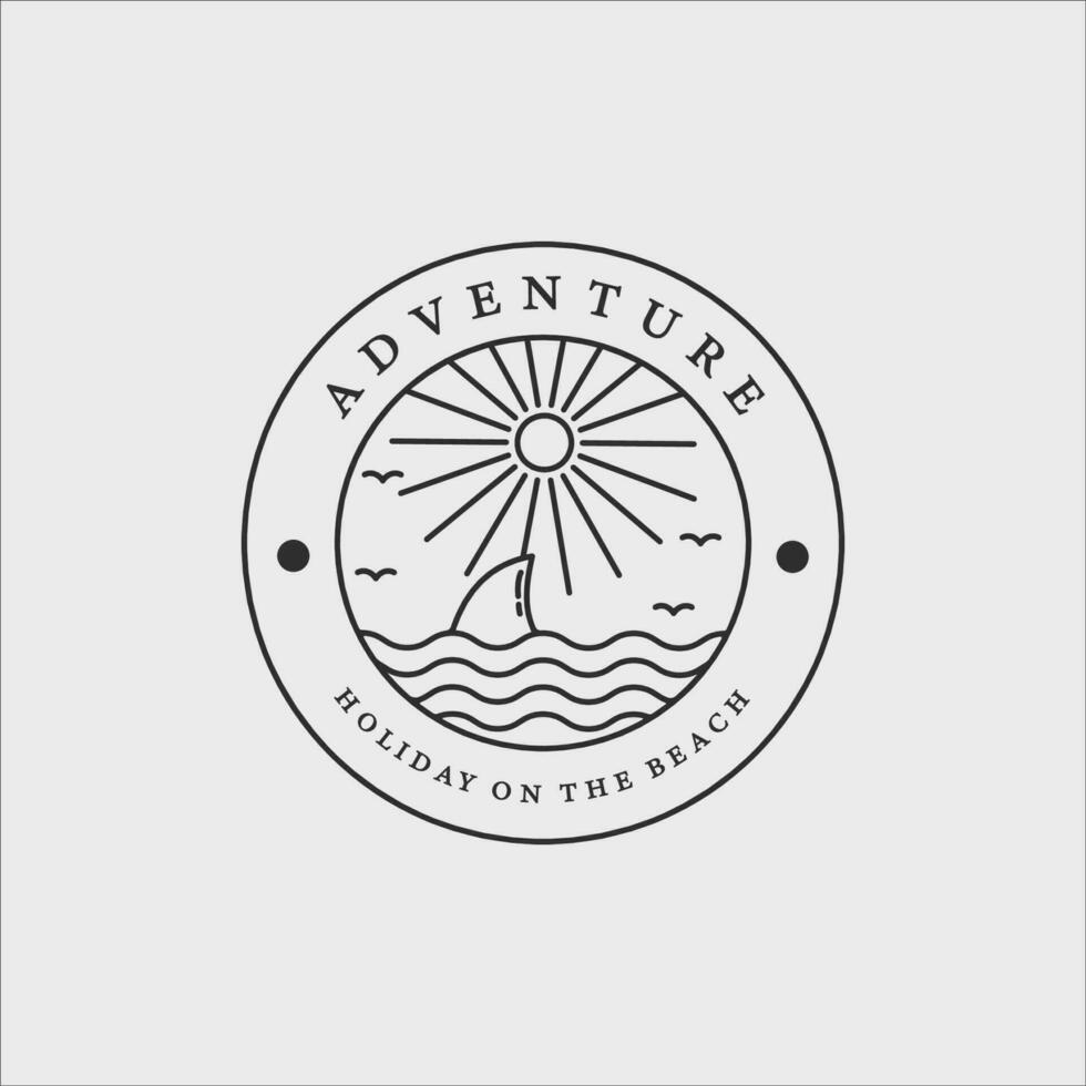 tropisch Insel Linie Kunst Logo minimalistisch einfach Vektor Illustration Symbol Design