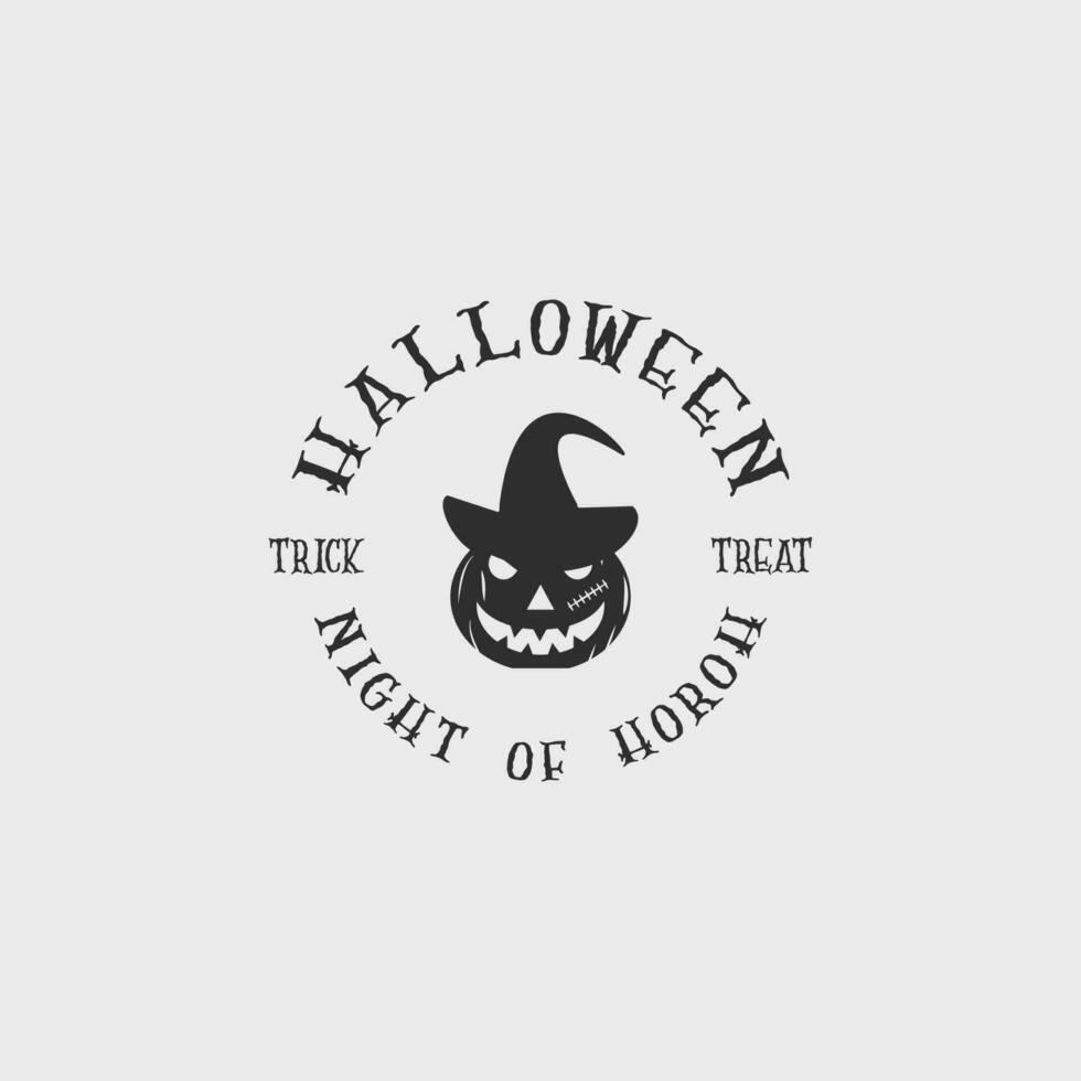 Kürbisse Halloween Logo Jahrgang Vektor Illustration Vorlage Symbol Design