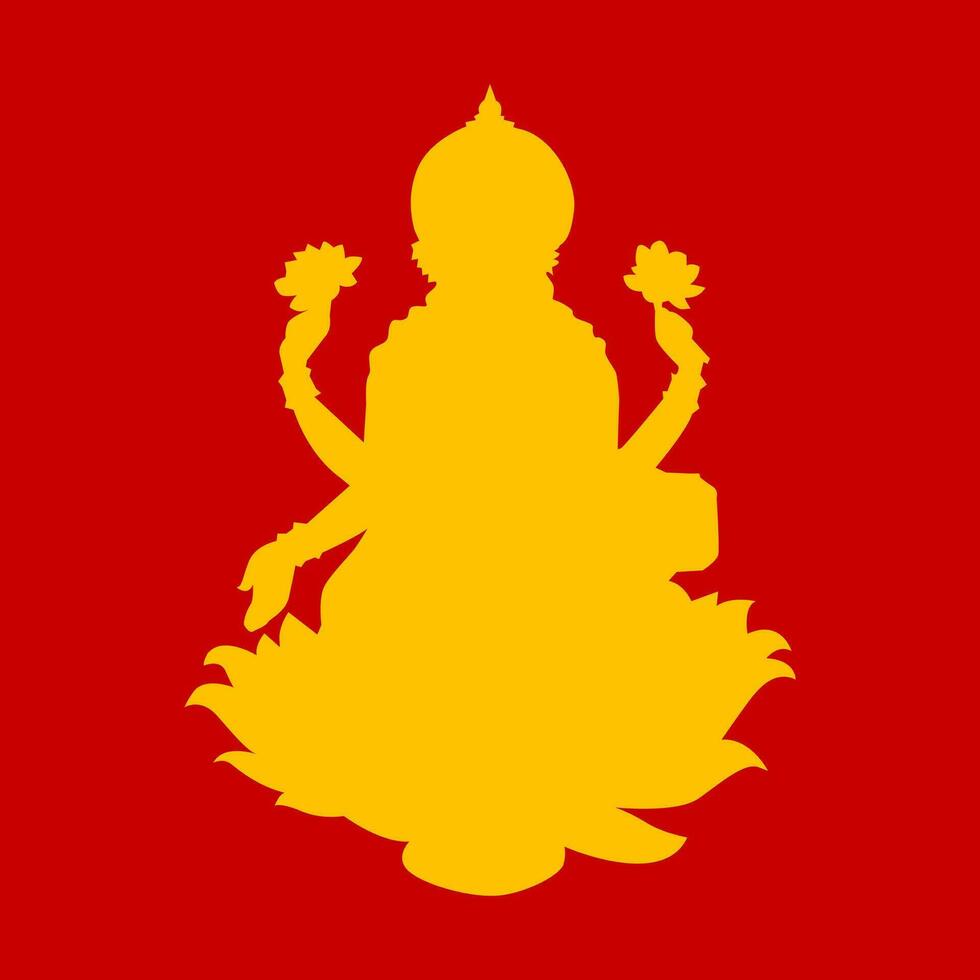 devi Lakshmi Silhouette Vektor Symbol auf Weiß Farbe.