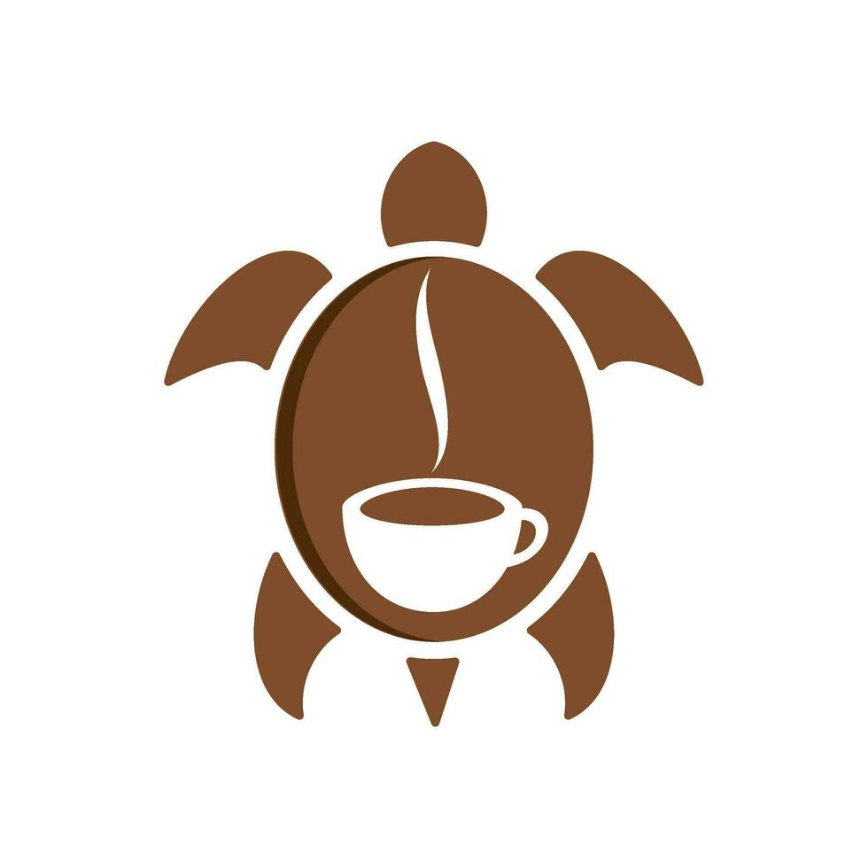 Schildkröte Kaffee Vektor Logo