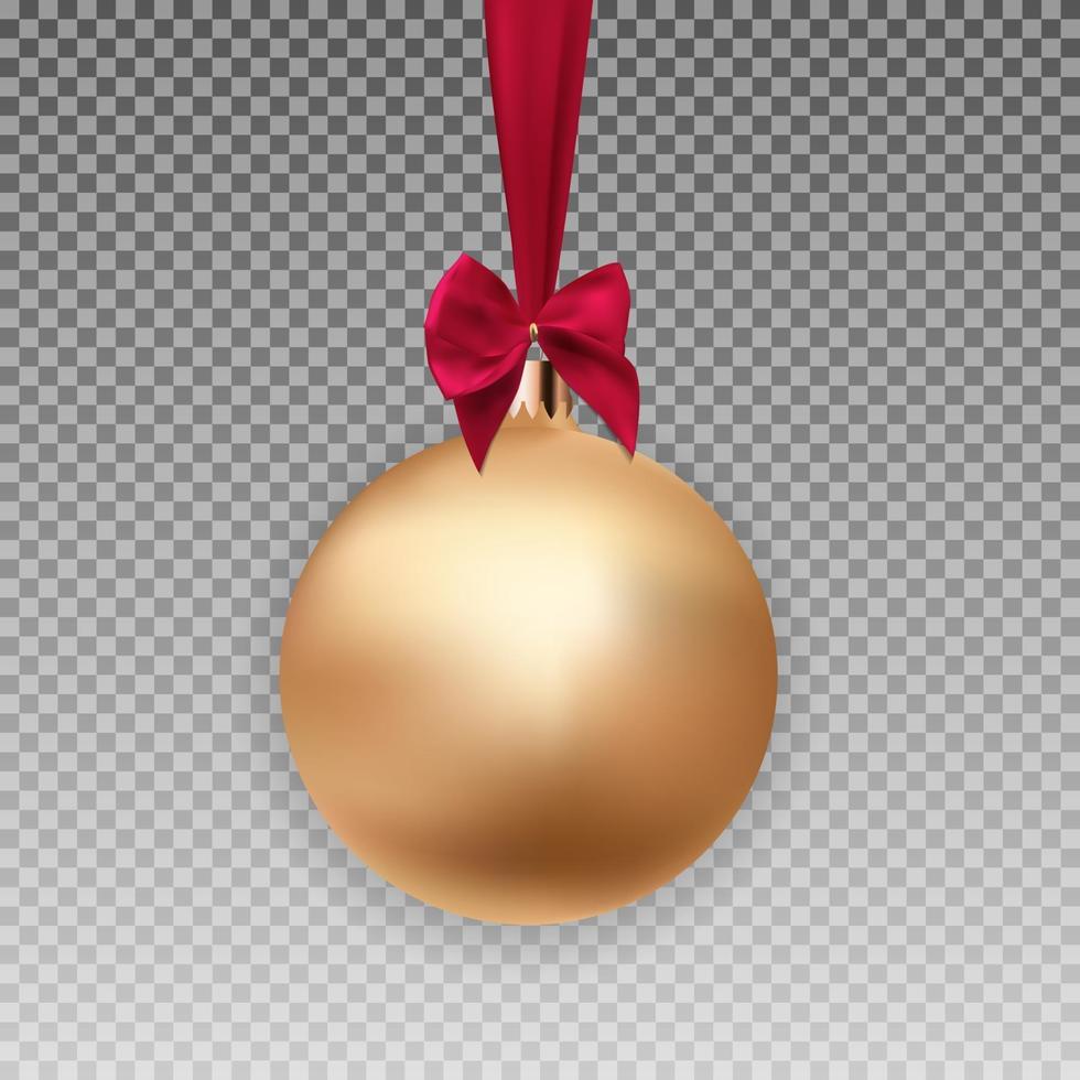 goldene Weihnachtskugel mit Kugel und Band vektor