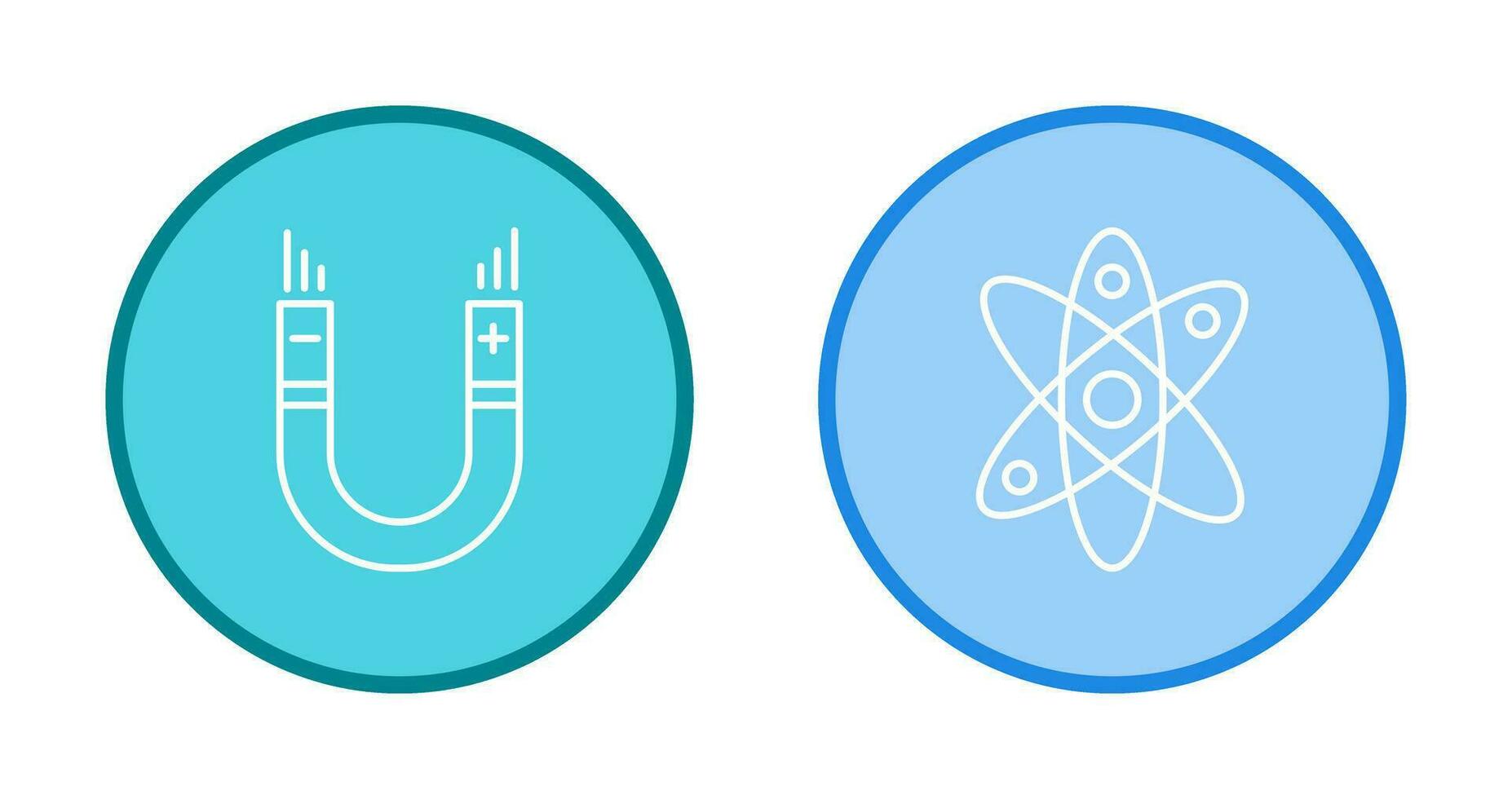 Atom und Magnet, Anziehung Symbol vektor