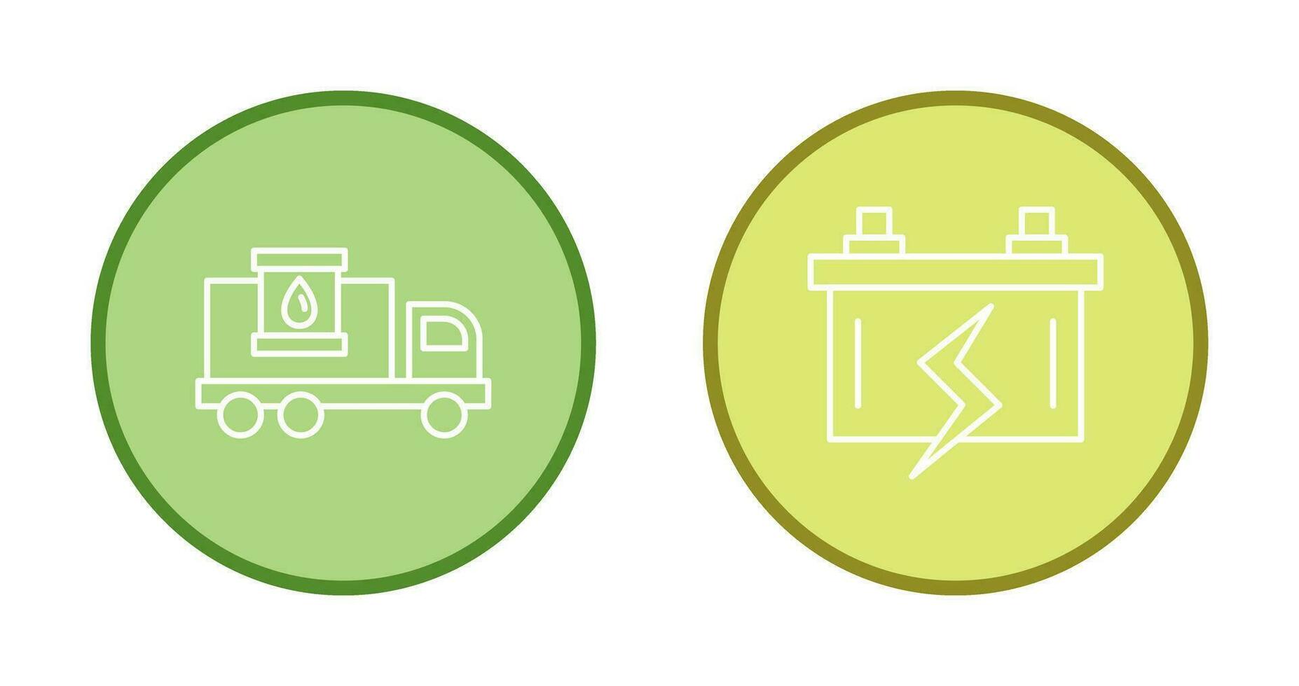 Treibstoff LKW und Batterie Symbol vektor